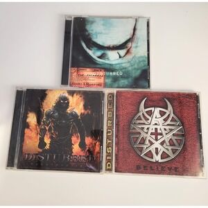 Disturbed CD Lot of 3 The Sickness Believe Indestructible Nu Metal Hard Rock